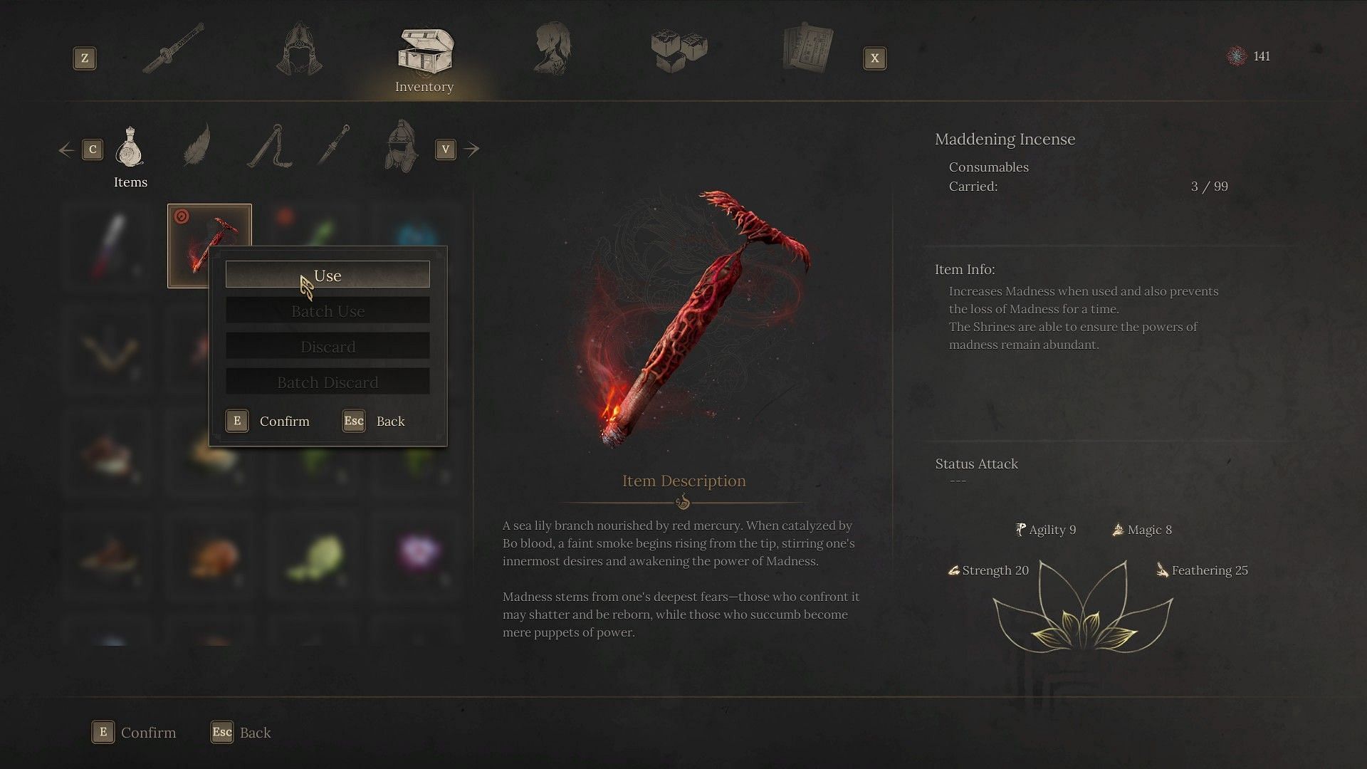 Using the incense (Image via 505 Games)